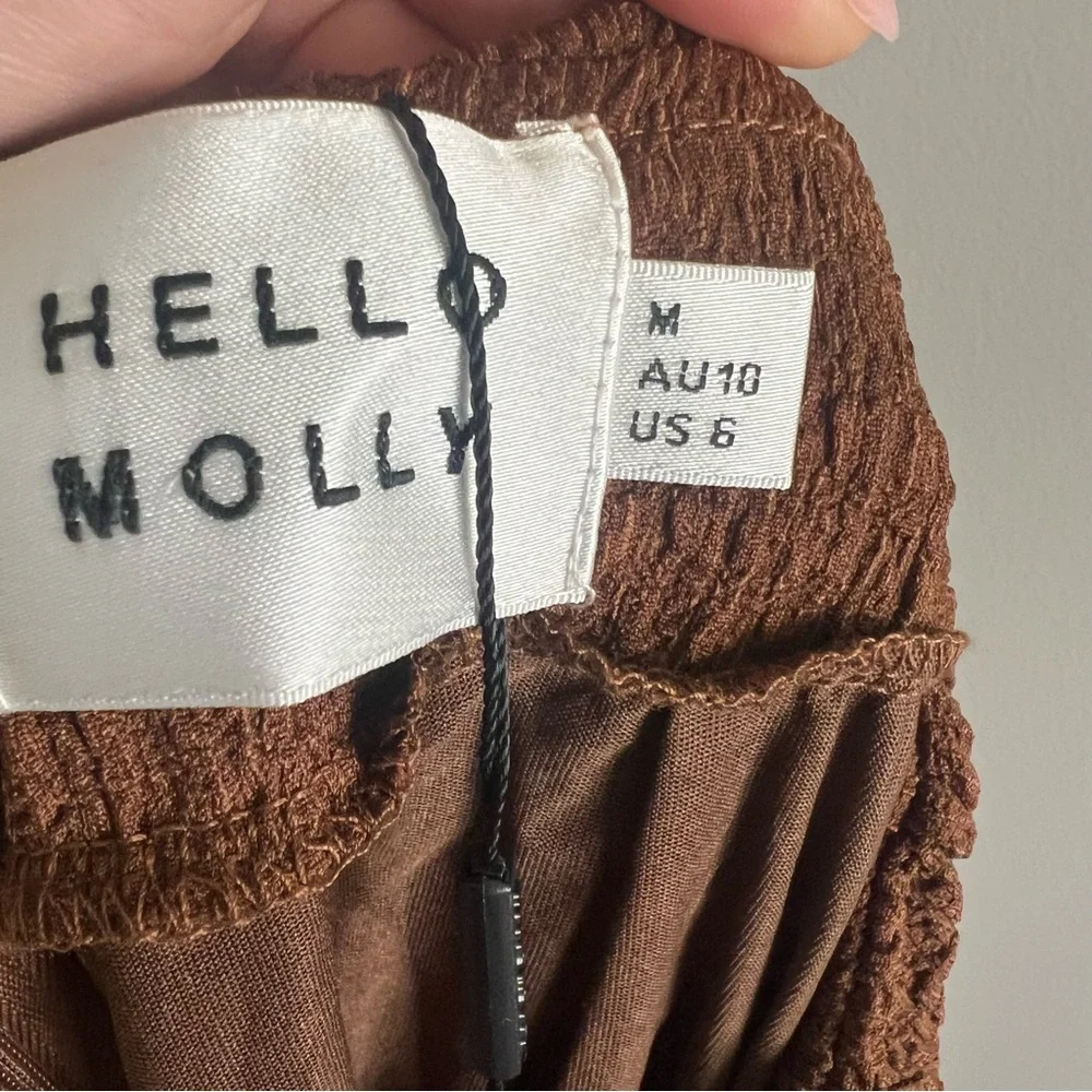 NEW Hello Molly Brown Long Maxi Skirt Textured Women's Size US 6 - Picture 6 of 8